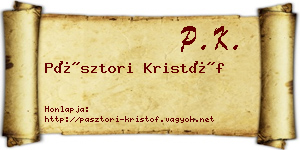Pásztori Kristóf névjegykártya