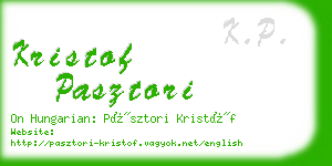 kristof pasztori business card